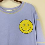 Fantastic Fawn  Sequined Happy Face Short Sleeve Oversized Sweatshirt Size‎ Small Photo 4
