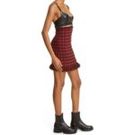 MONSE Hook & Eye Cutout Leather & Wool Houndstooth Minidress Photo 1