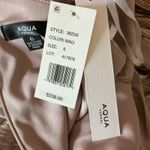 AQUA One Shoulder Mini Sheath Cocktail Dress Size 6 Pink and Metallic Gold by Photo 9