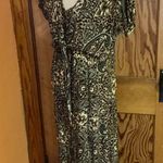 Vtg 90s Paisley and leopard maxi dress Tan Size M Photo 7