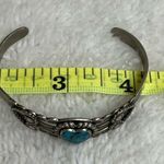 Silver Nickle Bell Faux Turquoise cuff bracelet Photo 4