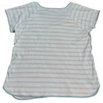 LAKE Pajama Top Womens S PINK Stripe green trim Pima Cotton Short Sleeve Comfort Photo 1