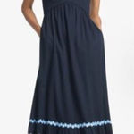 Sachin + Babi Rosa Midnight Navy Cotton Maxi Dress Size 10 Blue Photo 0