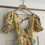 INDIKAH  Floral Yellow and Blue Dress with open back size small Photo 1