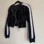 Forever 21 Cropped Velour Zip-Up Hoodie  Photo 2