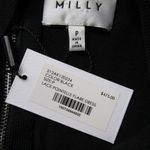 Milly NWT Lace Pointelle Fit & Flare in Black Long Sleeve Stretch Knit Dress P Photo 4