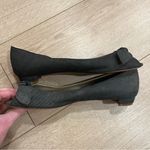 Theory NEW  Black Denim Canvas Peeptoe Bow Ballet Flats Size 37/7 US Photo 4