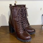 Tall Heel Brown Boots Size 7 Photo 0