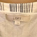 Loft  Fit & Flare Striped Button Front Sleeveless Sundress‎ White Blue 2 Photo 5