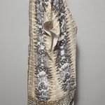 Lucky Brand Lucky Bran Blue & Yellow Ornate Floral Tie Waist Knit Top Size Large Photo 2