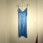 Unbranded Light Blue Satin Slip Dress Photo 6