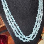 14K Gold Triple Strand Aquamarine Necklace Photo 10