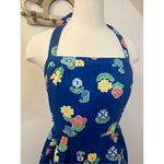Malia Honolulu Vintage 60s Blue Floral Halter Dress XS Photo 1