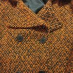 Hazel wool blend pea coat orange & black size S Orange Photo 2