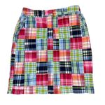 Vintage L.L. Bean Favorite Fit Madras Plaid Patchwork Straight Skirt Size 4 Pink Photo 0