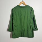 Womens Blazer XL Kelly Green Jacket Cotton Linen Modest Minimal Closet Staple Photo 1