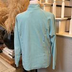 L.L. Bean Womens Aqua Blue Quarter Zip Pull Over Fleece Running Top SZ Medium Photo 3