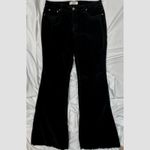 Free People  Corduroy Raw Hem Flare Jeans Black Noir 31 Photo 2