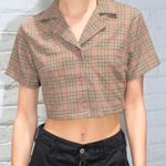 Brandy Melville / john galt plaid cropped button up shirt Photo 3