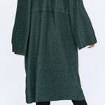 ZARA ‎ Women's Hunter Green Ribbed Round Neck Oversized Dress Size Medium NEW Photo 1