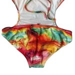 OP  Ocean Pacific Multi Colored One Piece Monokini Backless Halter Large (Jr) Photo 4