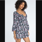 Princess Polly Kassie Black Floral Long Sleeve Mini Dress 0 Photo 2