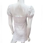 ZARA  White boho Crochet mini Dress with Puff Sleeves Medium Photo 1