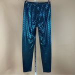 Mermaid Small Scale Iridescent Metallic Leggings High Waist Cosplay Costume Blue Photo 1