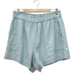 Abercrombie & Fitch Linen Blend Pull-On Shorts Blue/Green High Rise Size Large Photo 7