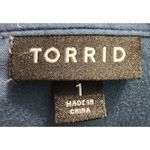 Torrid  Blue Rayon Spandex Zip Front Cinched Waist Midi Dress Women's Size 1 Photo 3