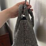 Madison West Silver Rhinestone Bucket/Crossbody Bag One Size Photo 3