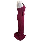 Lulus Dancing All Night Magenta Metallic Strapless Maxi Dress Womens Size XS Photo 4