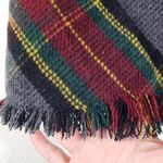 Sanctuary Medium Gray, Red, Black, Green Plaid Wool-blend, Fringe Bottom Skirt Photo 4