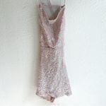 Lucy in the Sky  Iridescent Pink Sequin Mini Dress Lace-Up Back Fairycore Small Photo 2