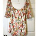 CEU) HUG Women Size medium floral dress off shoulder sleeves Elastic Top blouse White Photo 2