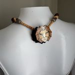 Vintage Lee Sands Lion Statement Beaded Necklace With Earrings Black Photo 4