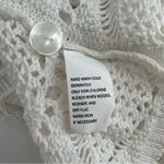 Jeanne pierre  White Open Knit Cardigan size Medium NWT Button Photo 10