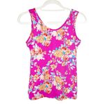 NWOT Honey & Lace Summer Pink Floral Melrose Tank Top Shirt Small Photo 3
