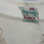 Vintage 70s Penneys Gaymode nightgown white chiffon style embroidered ruffle 34 Size M Photo 6