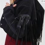 Forever 21 Black Denim Fringe Jacket Photo 2