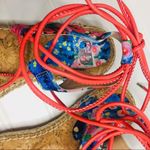 Gianni Bini  Floral Pink Blue Lace Up Sandals Photo 3