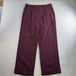 Old Navy Sz L Taylor Wide Leg Trouser Pants Pleated High Waisted Straight Maroon Photo 2