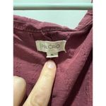 Anthropologie Pilcro Pointelle Scoop Neck Tee Shirt Top Burgundy Size XL Photo 2