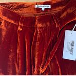 Reformation Wes Velvet Pants in Blood Orange Size 0 Photo 3