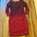 Onyx Nite NWT Dress 4 Ombré Red Sequin Sheath Lace Overlay Scalloped Neckline Photo 12