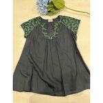 Tabitha Embroidered Tunic Top Navy Blue Green Floral Cotton Dress Size 4 Photo 6