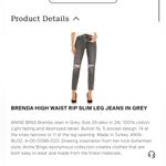 ANINE BING  High Rise Ripped Gray Jeans Photo 10