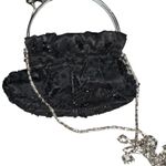 Beaded clutch purse with shoulder chain vintage Black Photo 6