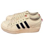 Adidas Womens Nizza Platform HQ1481 White Navy Casual Shoes Sneakers Size 9.5 Photo 1