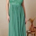 Monsoon Amy Halter Beaded Turquoise Formal Dress Photo 0